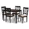 Baxton Studio Renaud Sand Upholstered Espresso Finished 5-Piece Wood Dining Set 157-9729-8026 - alternate 6